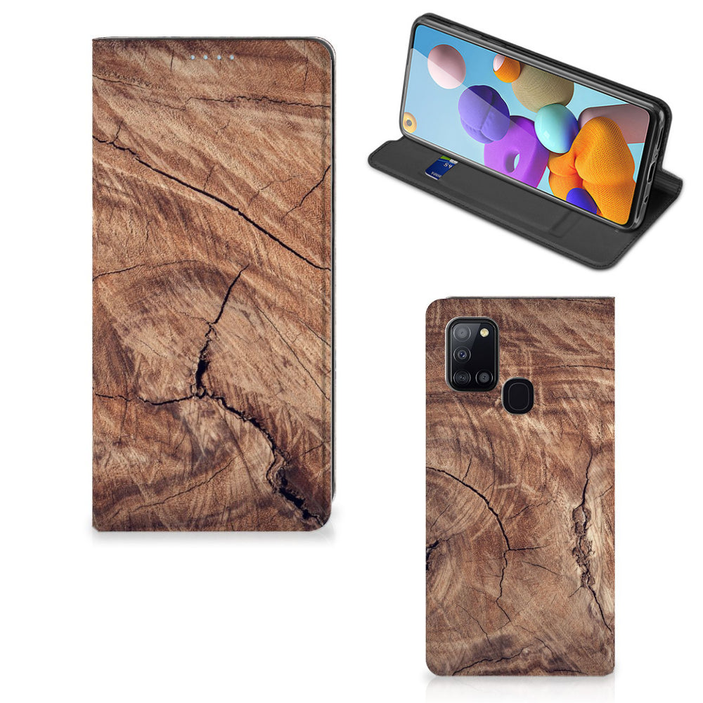 Samsung Galaxy A21s Book Wallet Case Tree Trunk