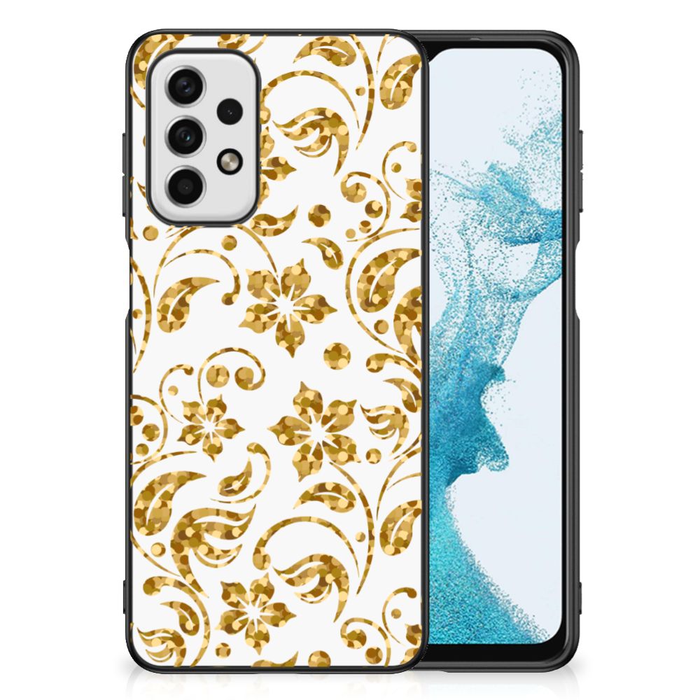 Samsung Galaxy A23 Bloemen Hoesje Gouden Bloemen B2C Telecom