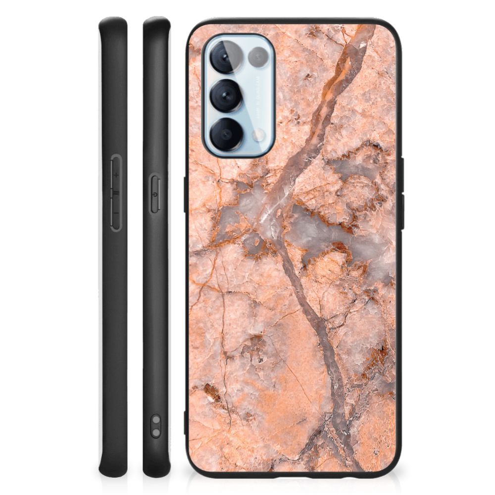 OPPO Reno5 5G | Find X3 Lite Marmeren Print Telefoonhoesje Marmer Oranje