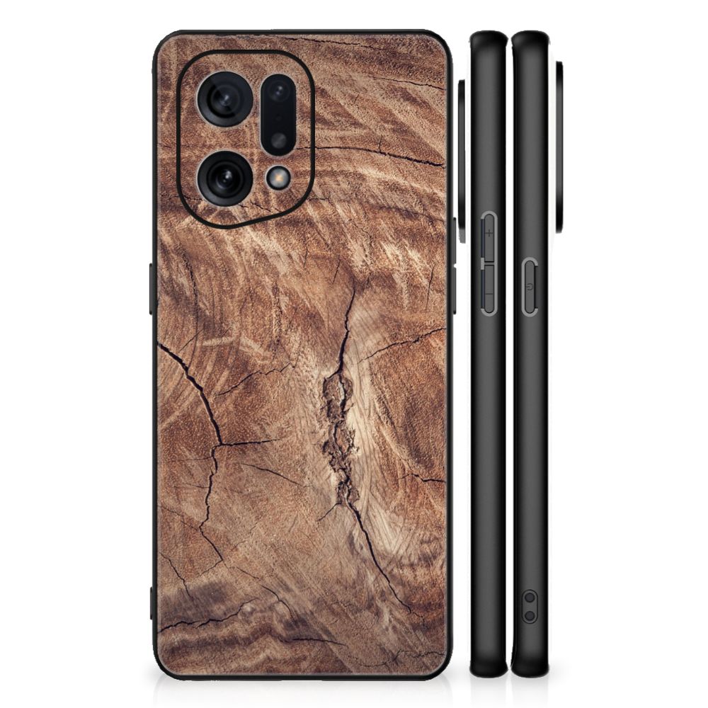 OPPO Find X5 Houten Print Telefoonhoesje Tree Trunk B2C Telecom