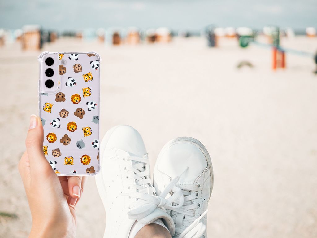 Doorzichtige Silicone Hoesje voor Samsung Galaxy S22 Dieren Emojis B2C Telecom
