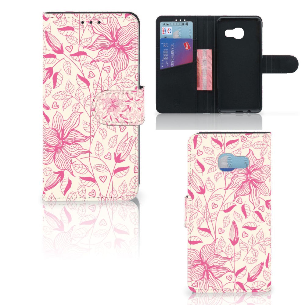 Samsung Galaxy A3 2017 Hoesje Pink Flowers