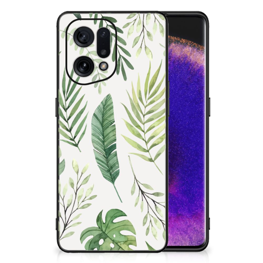 OPPO Find X5 Bloemen Hoesje Leaves