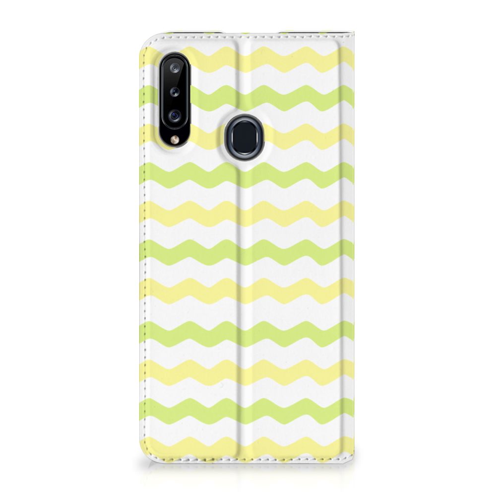 Samsung Galaxy A20s Hoesje met Magneet Waves Yellow - B2C Telecom