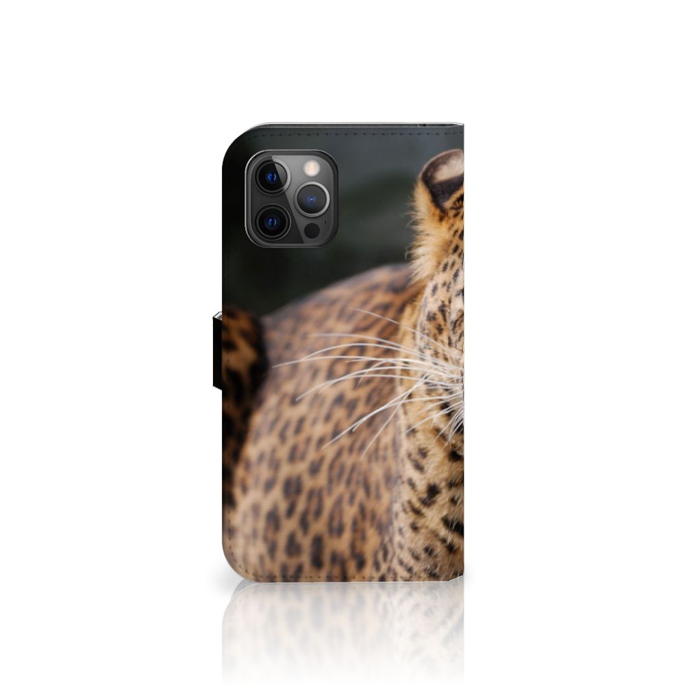 Apple iPhone 12 Pro Max Telefoonhoesje met Pasjes Luipaard