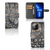 iPhone 13 Pro Telefoonhoesje met Pasjes Krokodillenprint