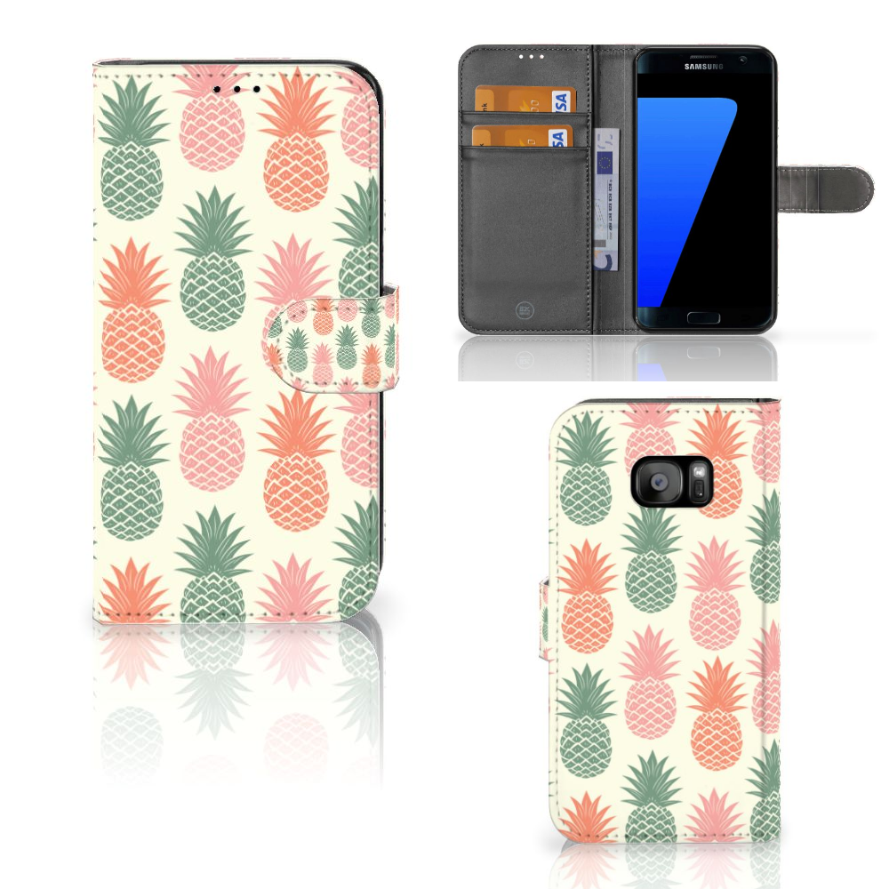 Samsung Galaxy S7 Edge Book Cover Ananas