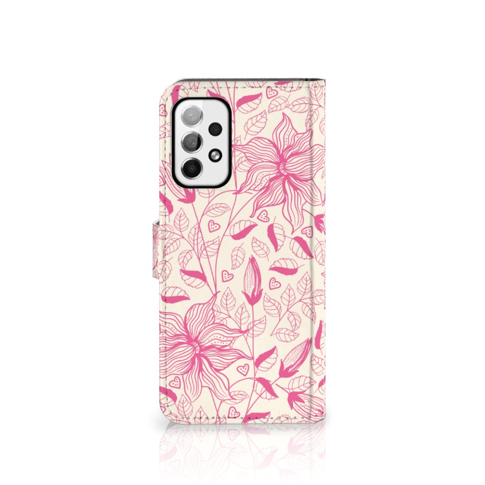Samsung Galaxy A73 5G Hoesje Pink Flowers