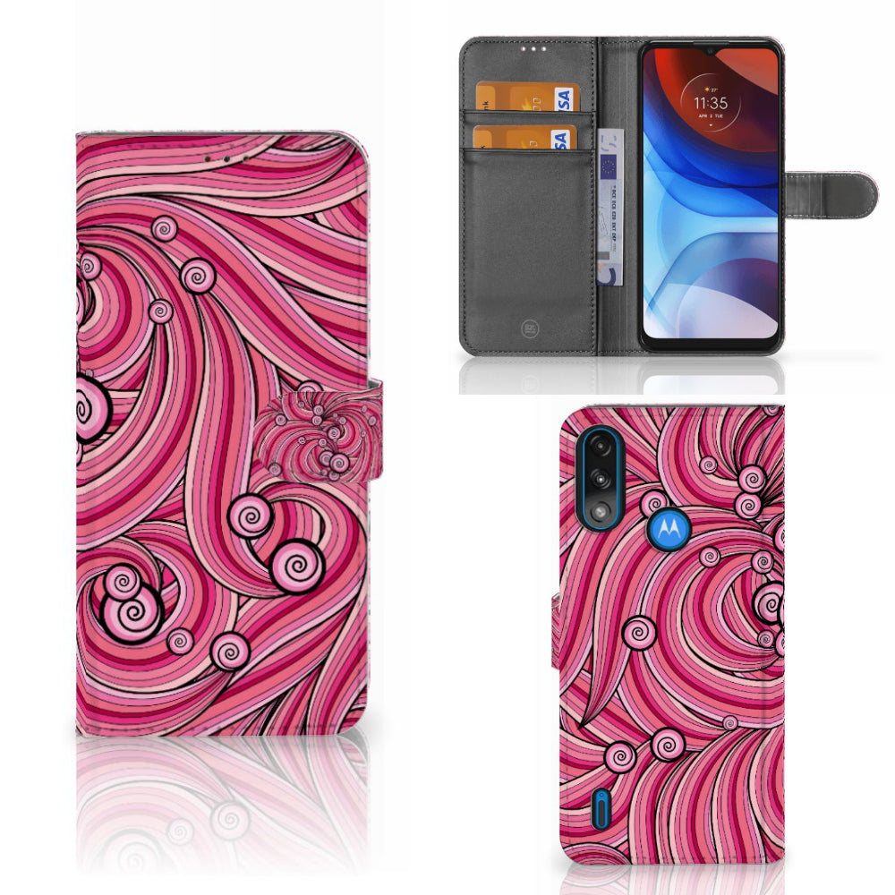 Motorola Moto E7i Power | E7 Power Hoesje Swirl Pink