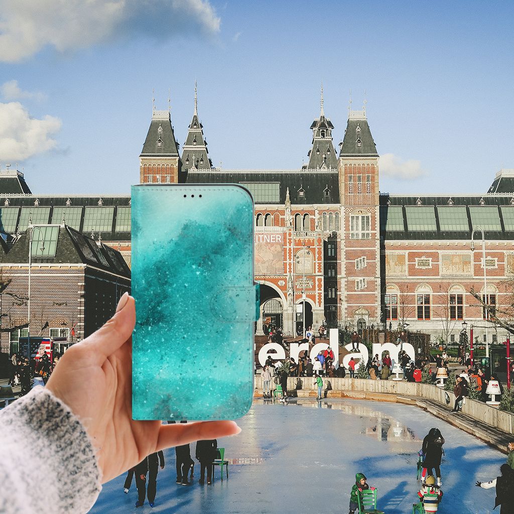 Hoesje iPhone 13 Pro Max Painting Blue met blauw palet design voor een stijlvolle look.