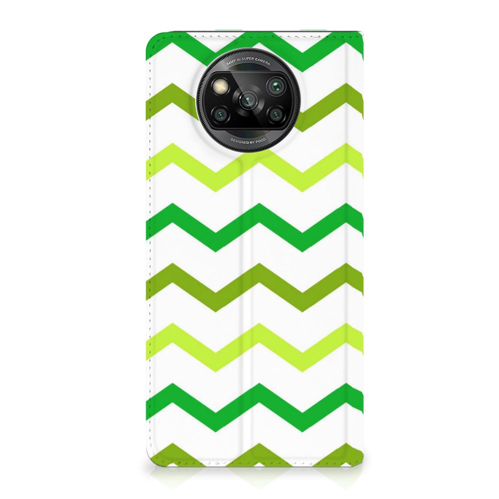 Xiaomi Poco X3 Pro | Poco X3 Hoesje met Magneet Zigzag Groen - B2C Telecom