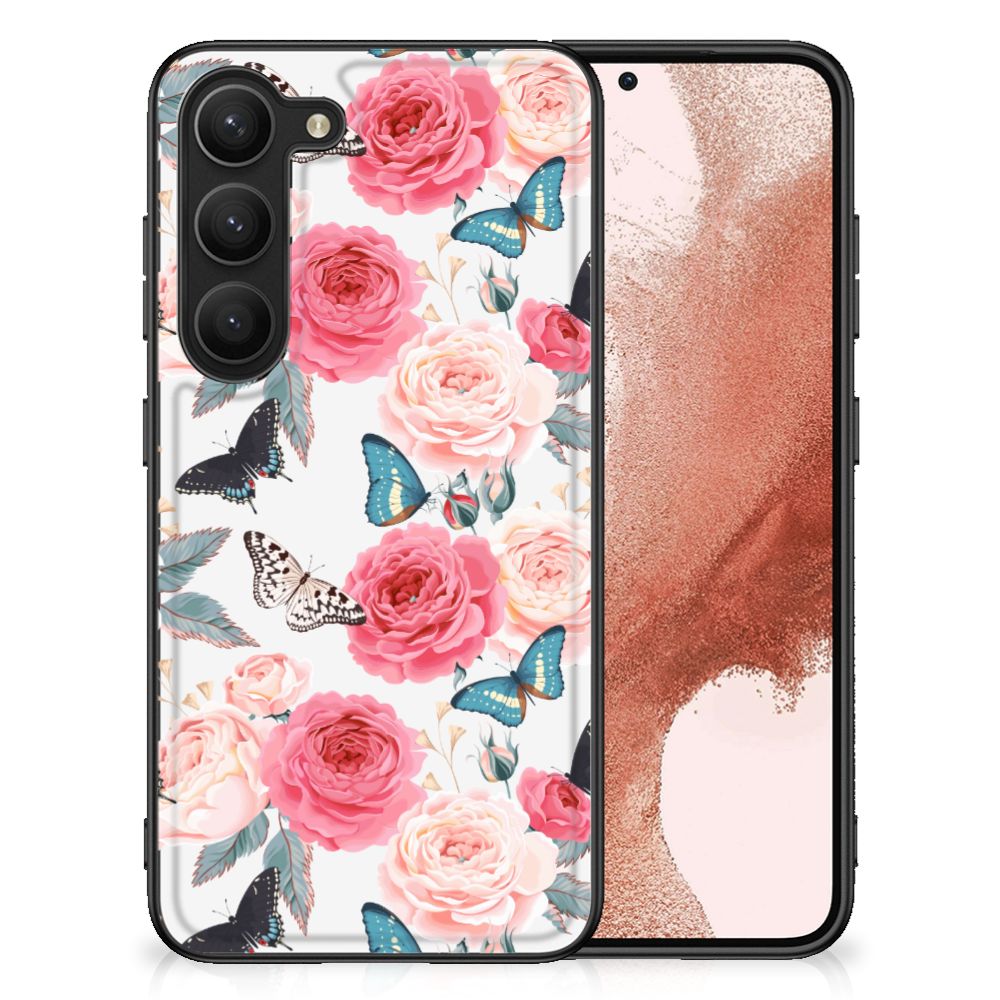 Samsung Galaxy S23 Bloemen Hoesje Butterfly Roses B2C Telecom