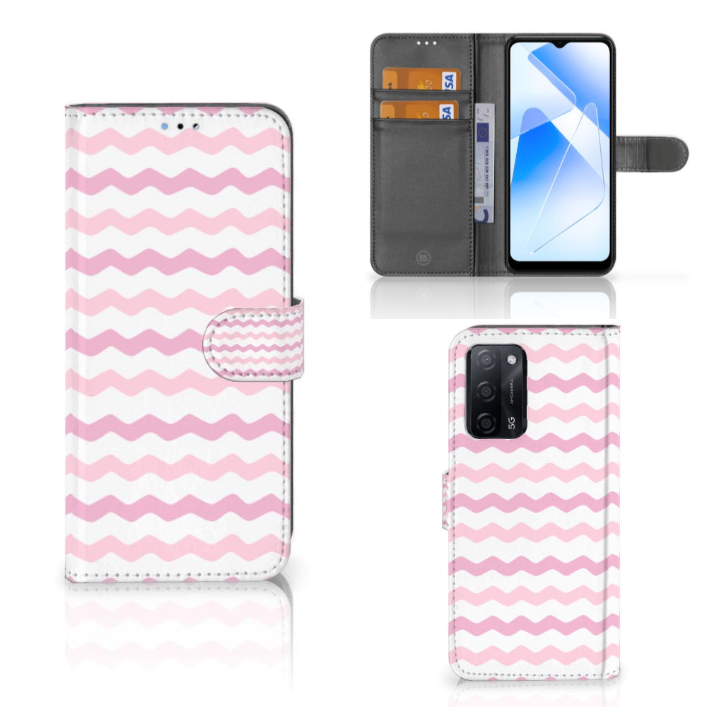 OPPO A16/A16s/A54s Telefoon Hoesje Waves Roze