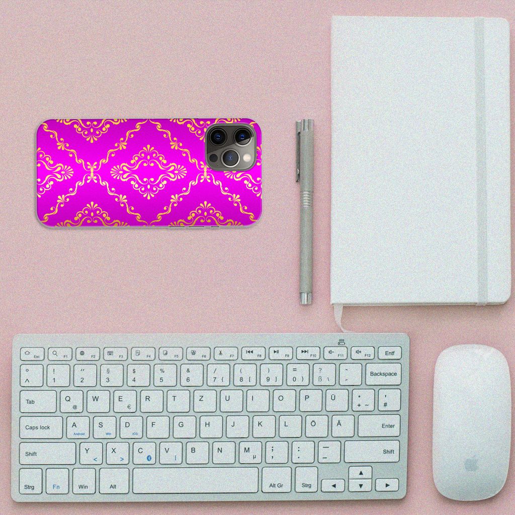Siliconen Hoesje iPhone 12 Pro Max Barok Roze B2C Telecom
