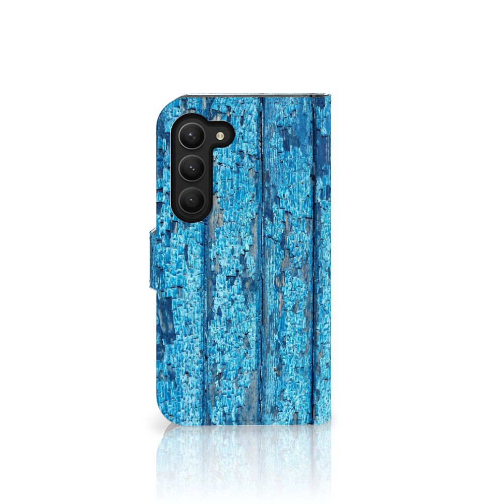 Samsung Galaxy S23 Book Style Case Wood Blue