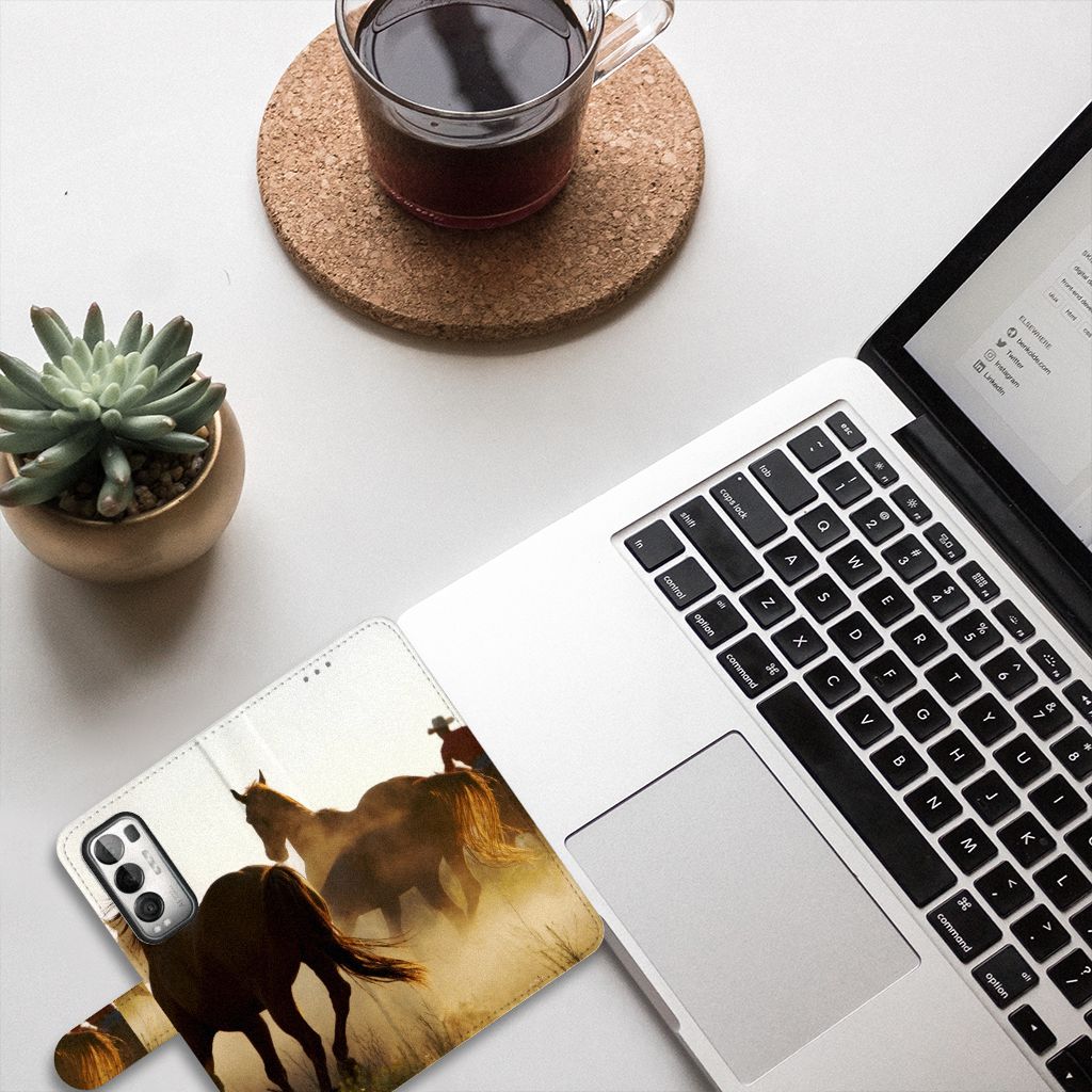 OPPO Find X3 Neo 5G Telefoonhoesje met Pasjes Design Cowboy