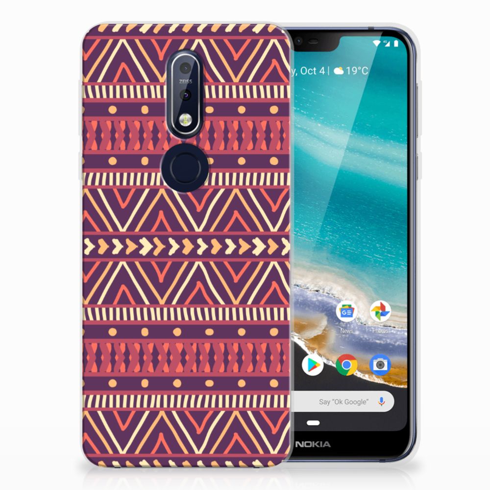 Nokia 7.1 TPU bumper Aztec Paars