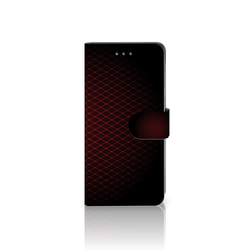 Xiaomi Redmi K20 Pro Telefoon Hoesje Geruit Rood met minimalistisch design en ruimte voor 3 pasjes.