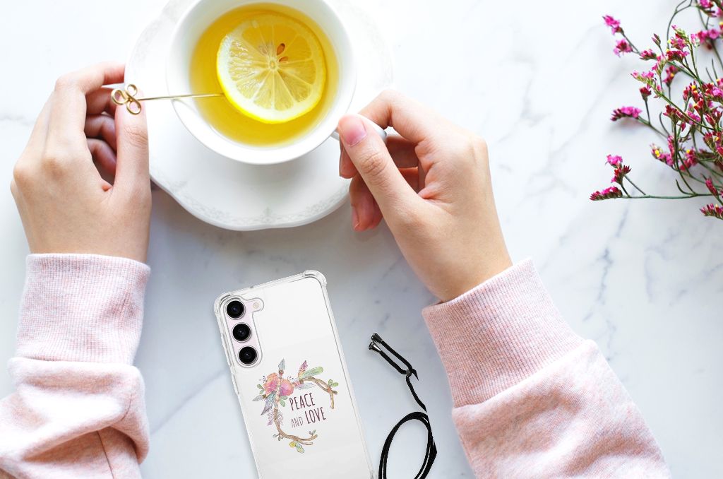 Samsung Galaxy S23 Stevig Bumper Hoesje Boho Text B2C Telecom