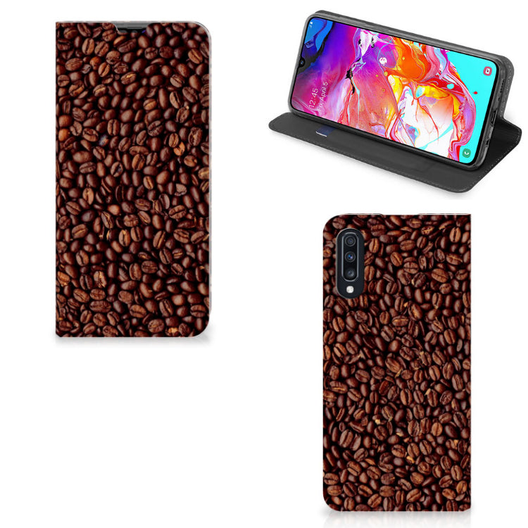 Samsung Galaxy A70 Flip Style Cover Koffiebonen