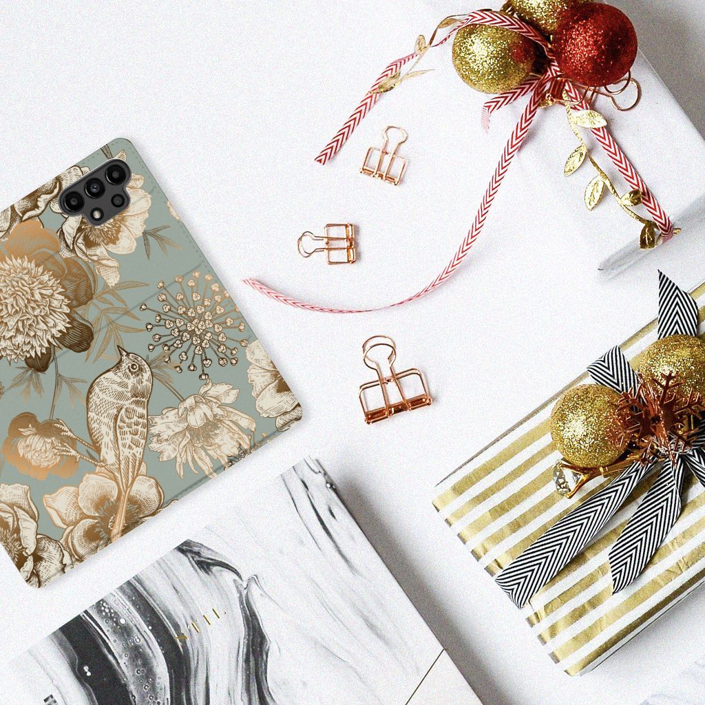 Smart Cover voor Samsung Galaxy A13 (4G) Vintage Bird Flowers - B2C Telecom