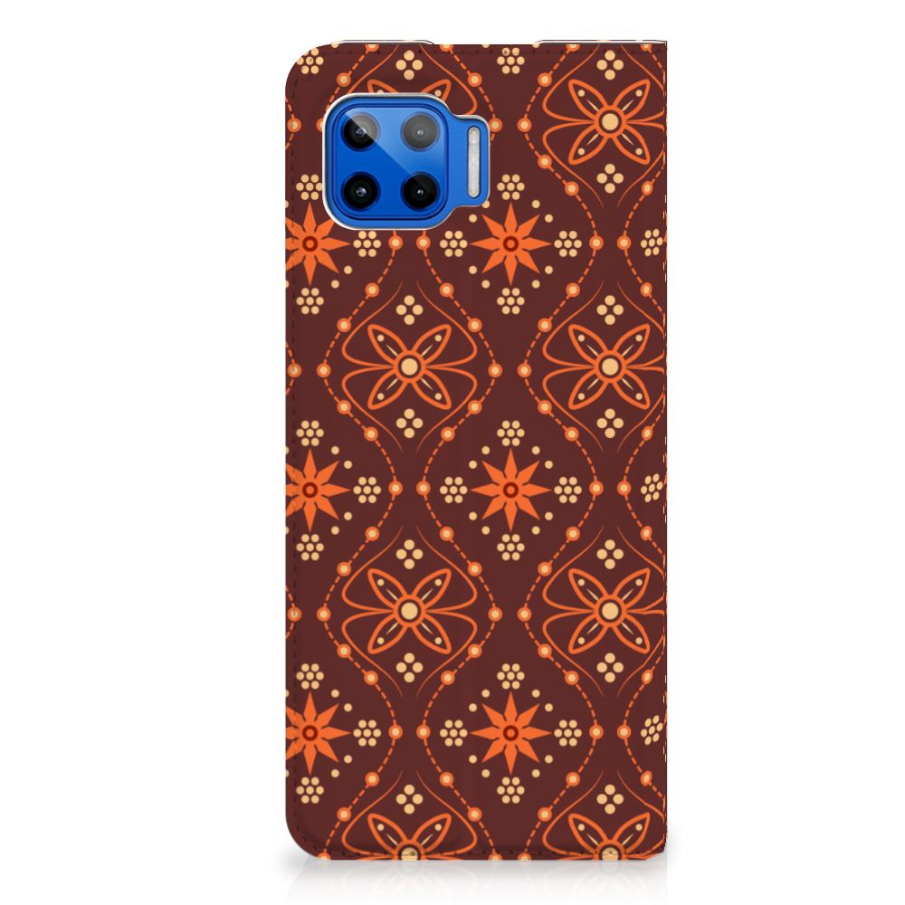 Motorola Moto G 5G Plus Hoesje met Magneet Batik Brown - B2C Telecom