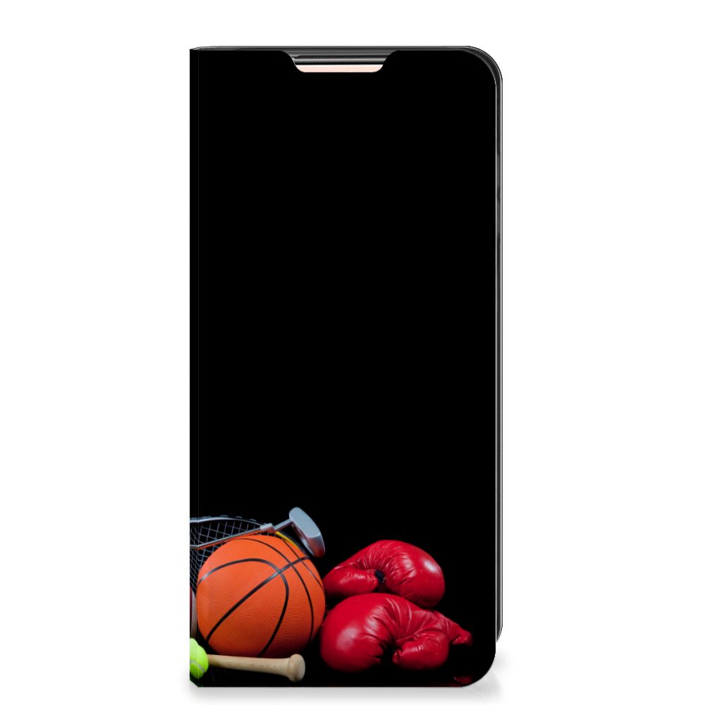 Xiaomi Redmi Note 10/10T 5G | Poco M3 Pro Hippe Standcase Sports with sports equipment design, including basketball and boxing gloves.