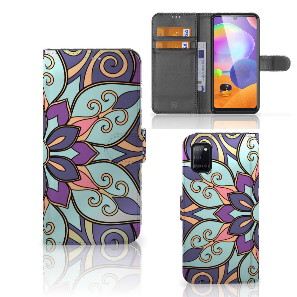 Samsung Galaxy A31 Hoesje Purple Flower