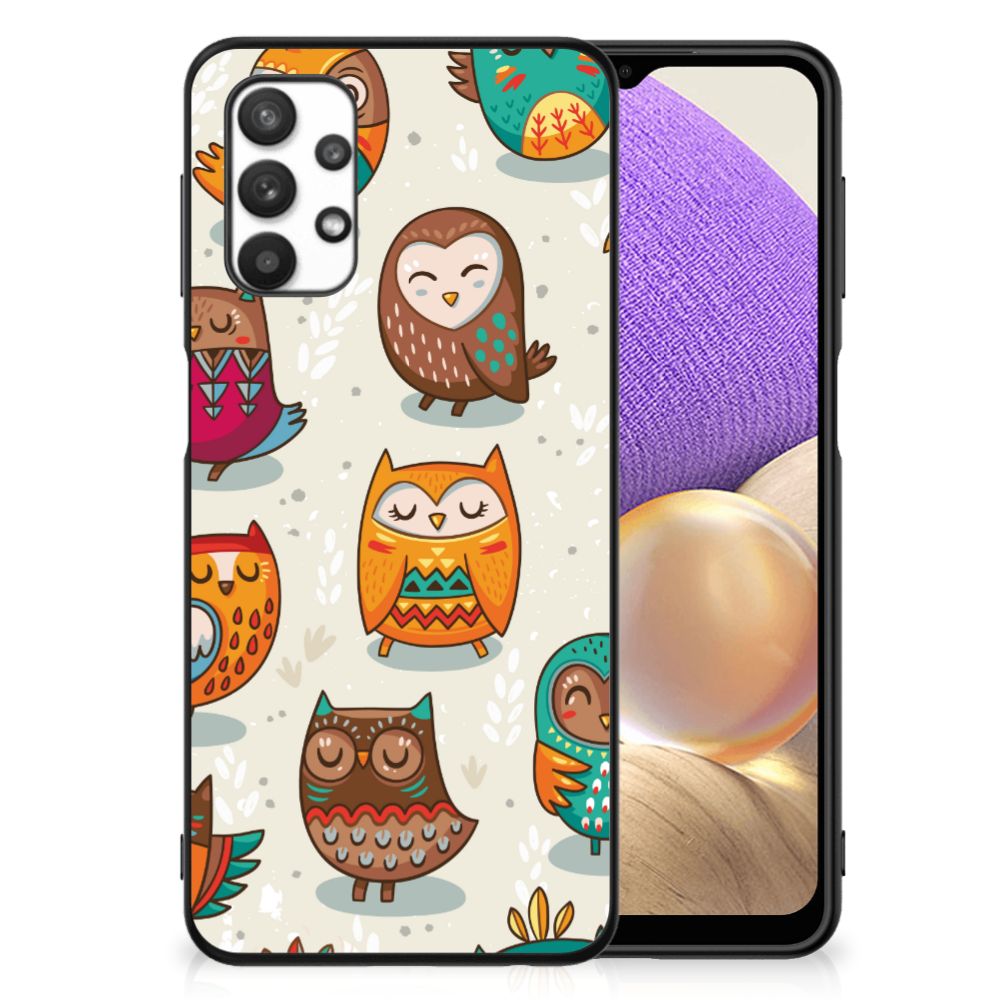 Samsung Galaxy A32 5G Dierenprint Telefoonhoesje Vrolijke Uilen