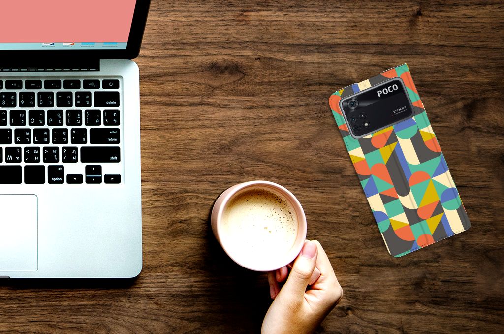Poco X4 Pro 5G Hoesje met Magneet Funky Retro - B2C Telecom