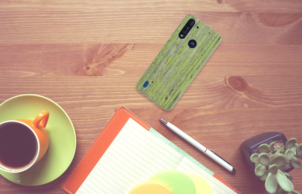Motorola Moto G8 Power Lite Bumper Hoesje Green Wood B2C Telecom