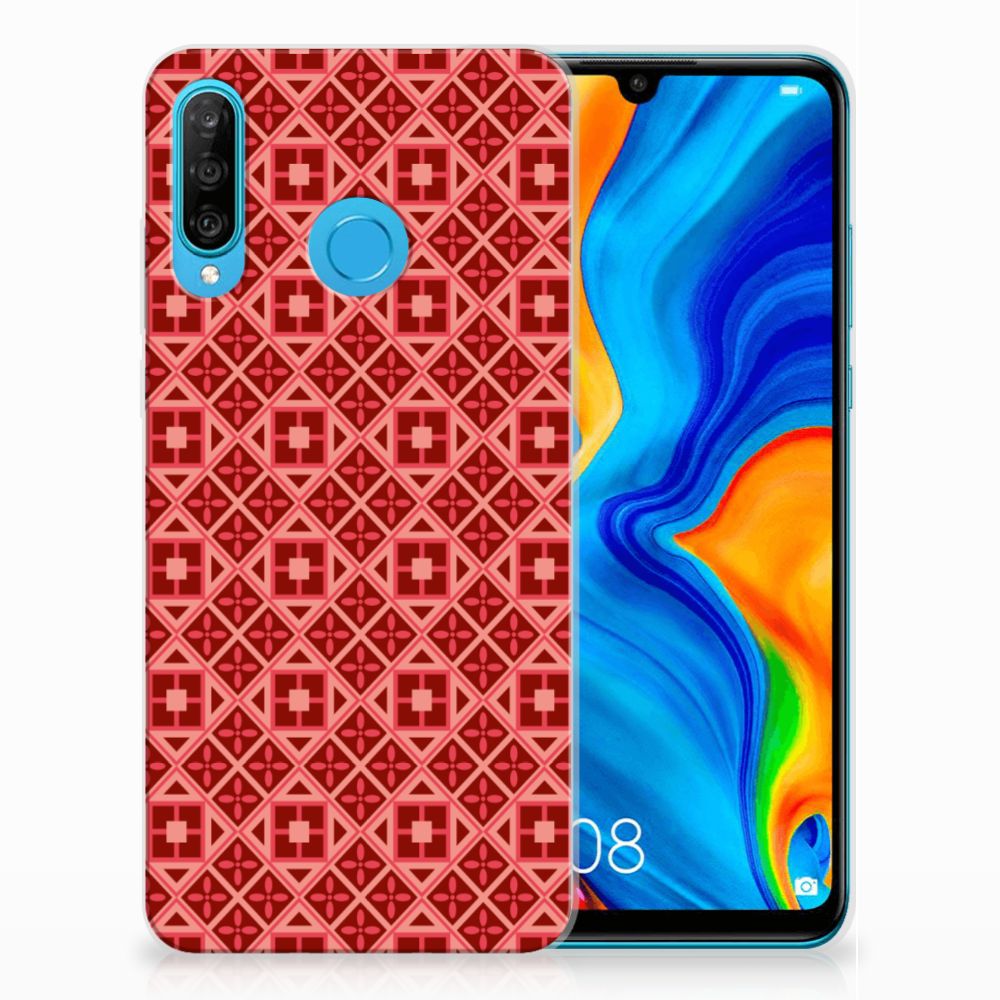 Huawei P30 Lite TPU bumper Batik Rood