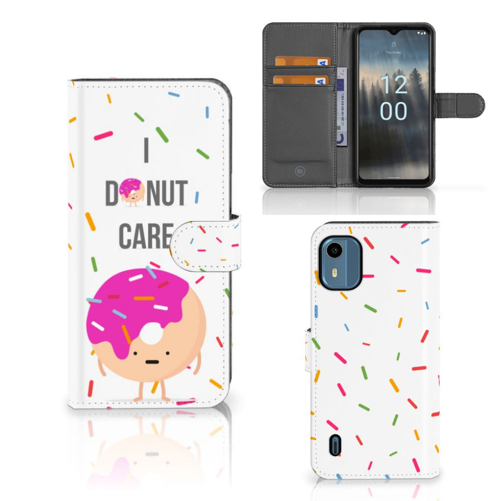 Nokia C12 Book Cover Donut Roze