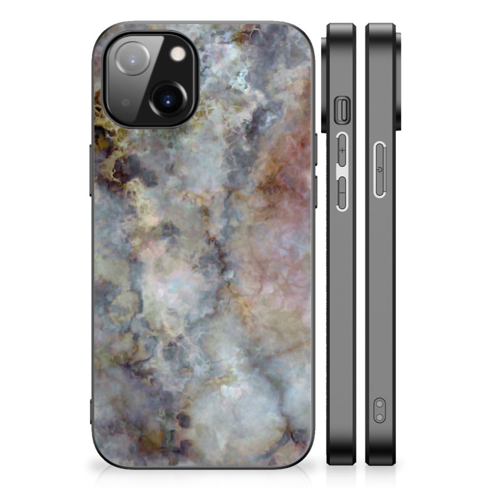 Apple iPhone 13/14 Marmeren Print Telefoonhoesje Marmer Grijs