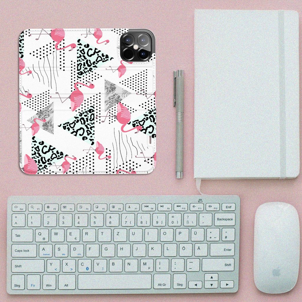 iPhone 12 Pro Max Hoesje maken Flamingo Triangle - B2C Telecom
