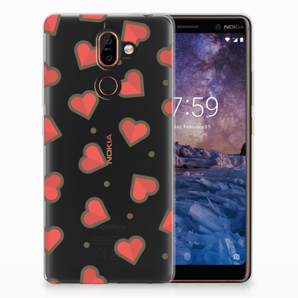 Nokia 7 Plus TPU bumper Hearts