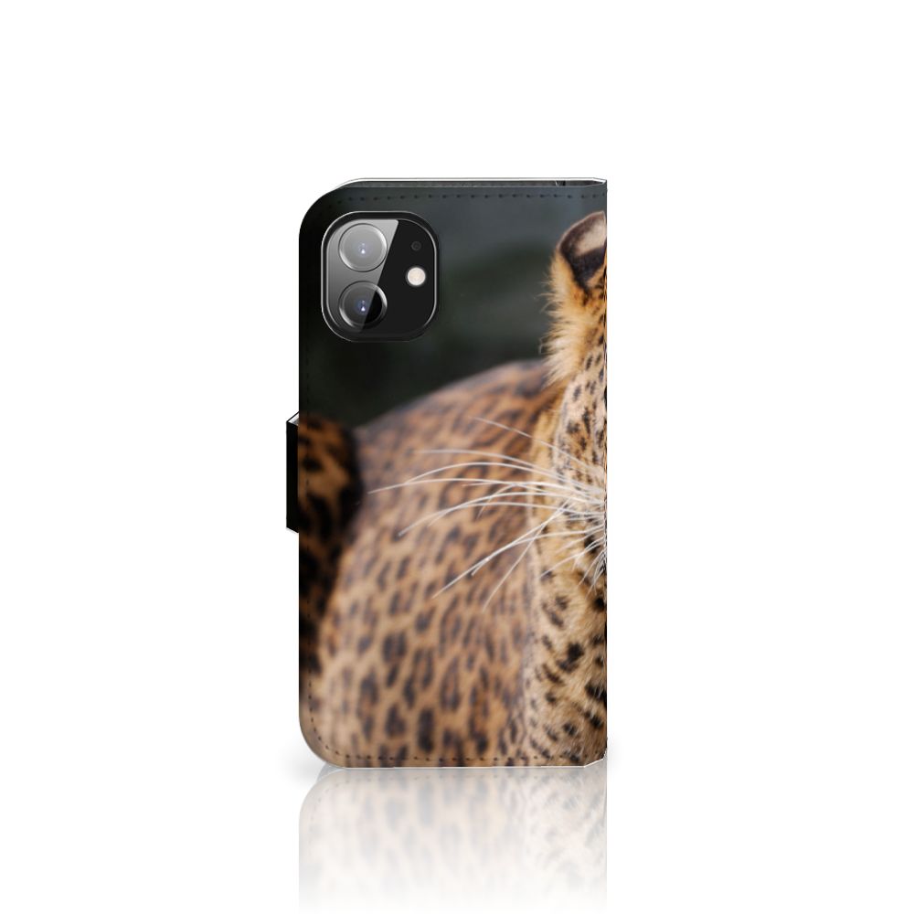 Apple iPhone 12 Mini Telefoonhoesje met Pasjes Luipaard