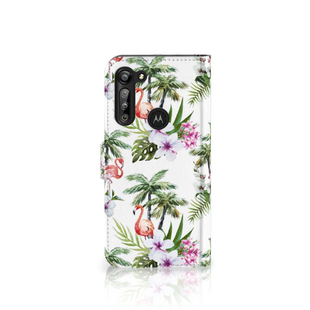 Motorola G8 Power Telefoonhoesje met Pasjes Flamingo Palms