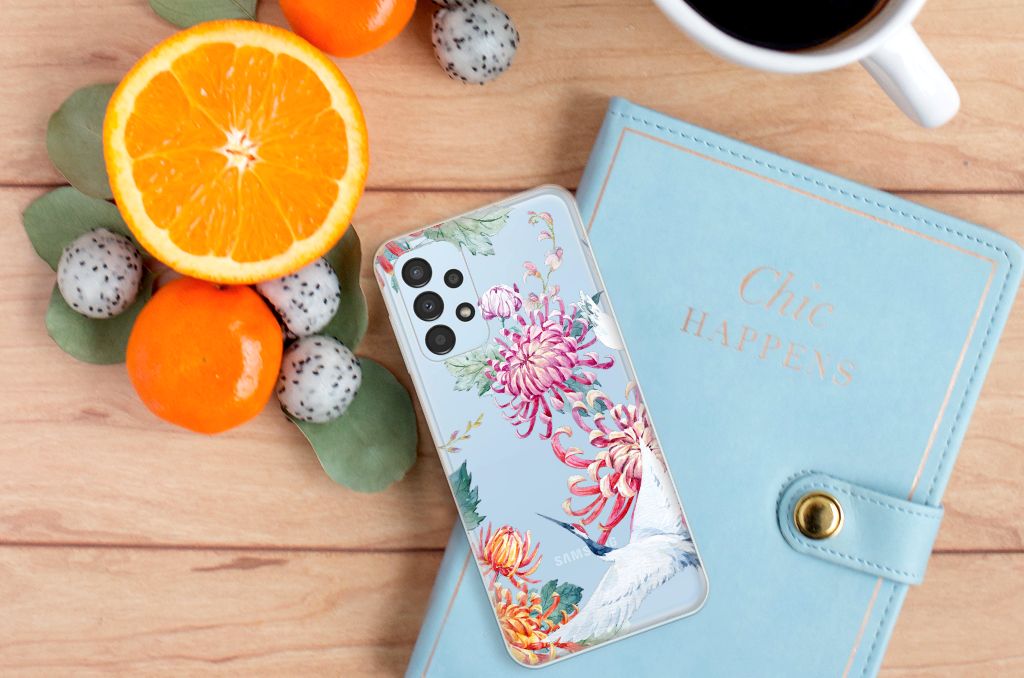 Samsung Galaxy A13 4G TPU Hoesje Bird Flowers B2C Telecom