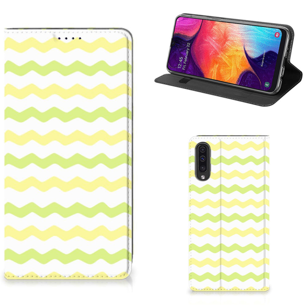 Samsung Galaxy A50 Hoesje met Magneet Waves Yellow