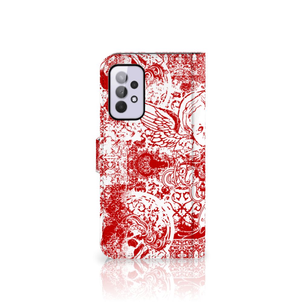 Telefoonhoesje met Naam Samsung Galaxy A33 5G Angel Skull Rood