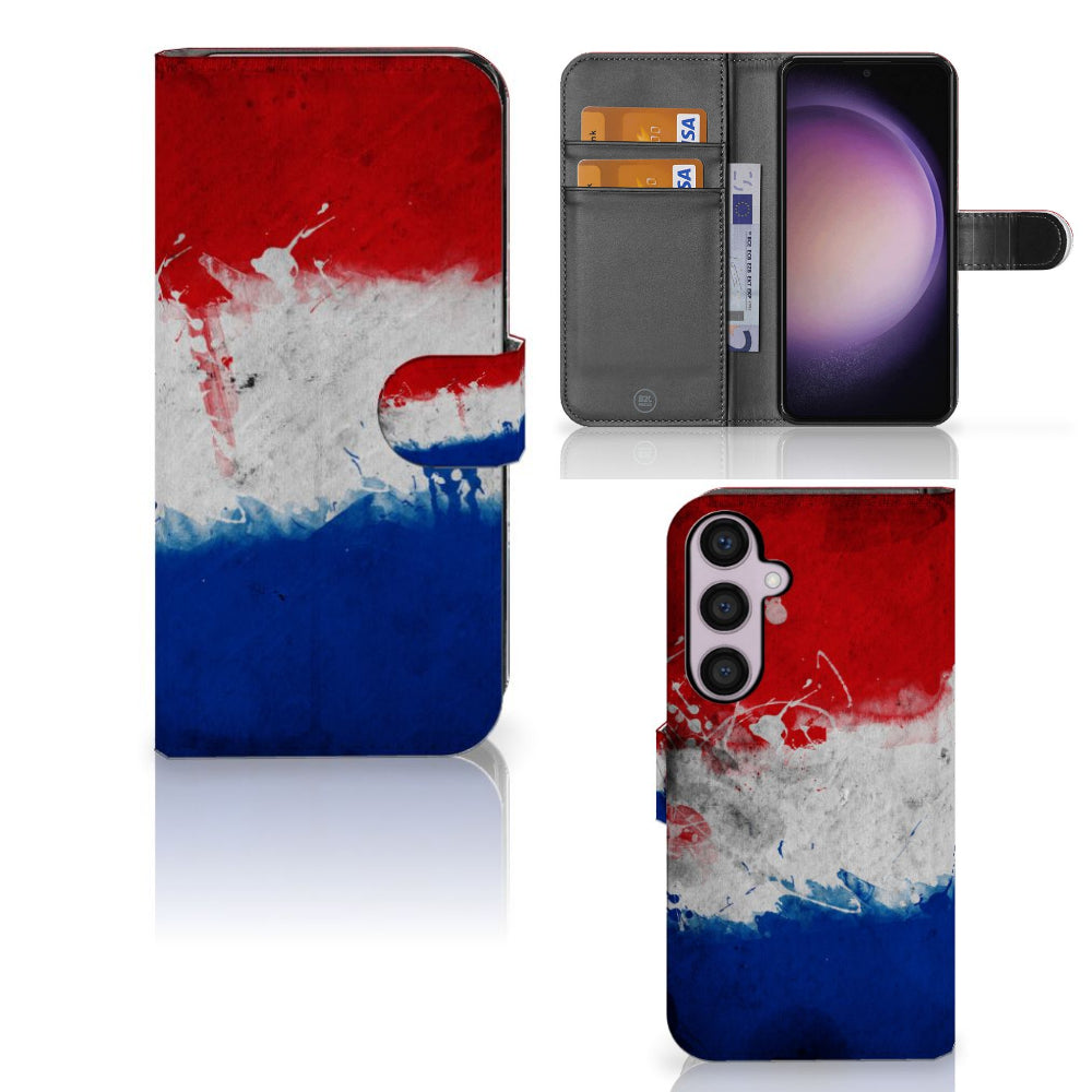 Samsung Galaxy S24 Plus Bookstyle Case Nederland met Nederlandse vlag design en pasjeshouder
