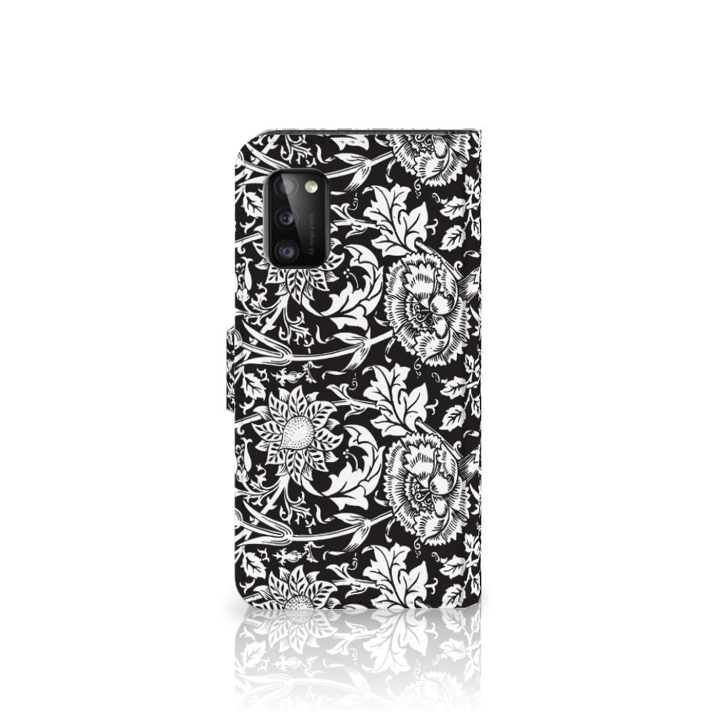 Samsung Galaxy A41 Hoesje Black Flowers