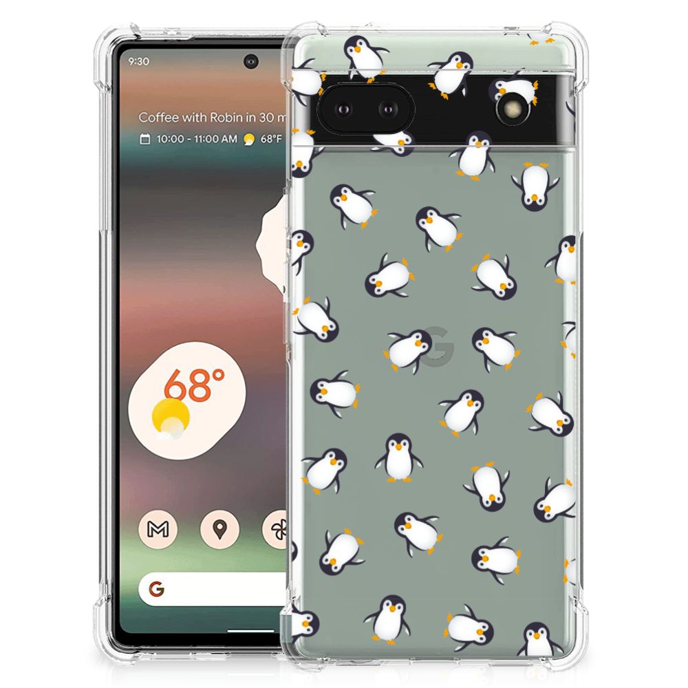 Doorzichtige Silicone Hoesje voor Google Pixel 6A Pinguïn