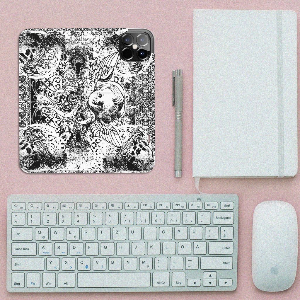 Mobiel BookCase iPhone 12 Pro Max Skulls Angel - B2C Telecom