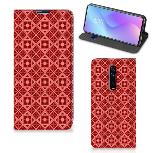 Xiaomi Mi 9T Pro Hoesje met Magneet Batik Rood