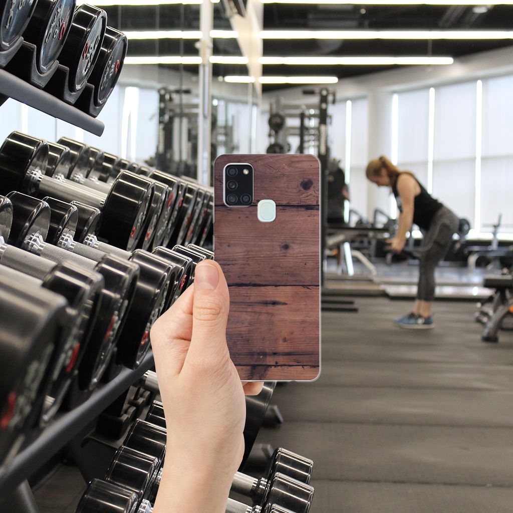 Samsung Galaxy A21s Bumper Hoesje Old Wood B2C Telecom