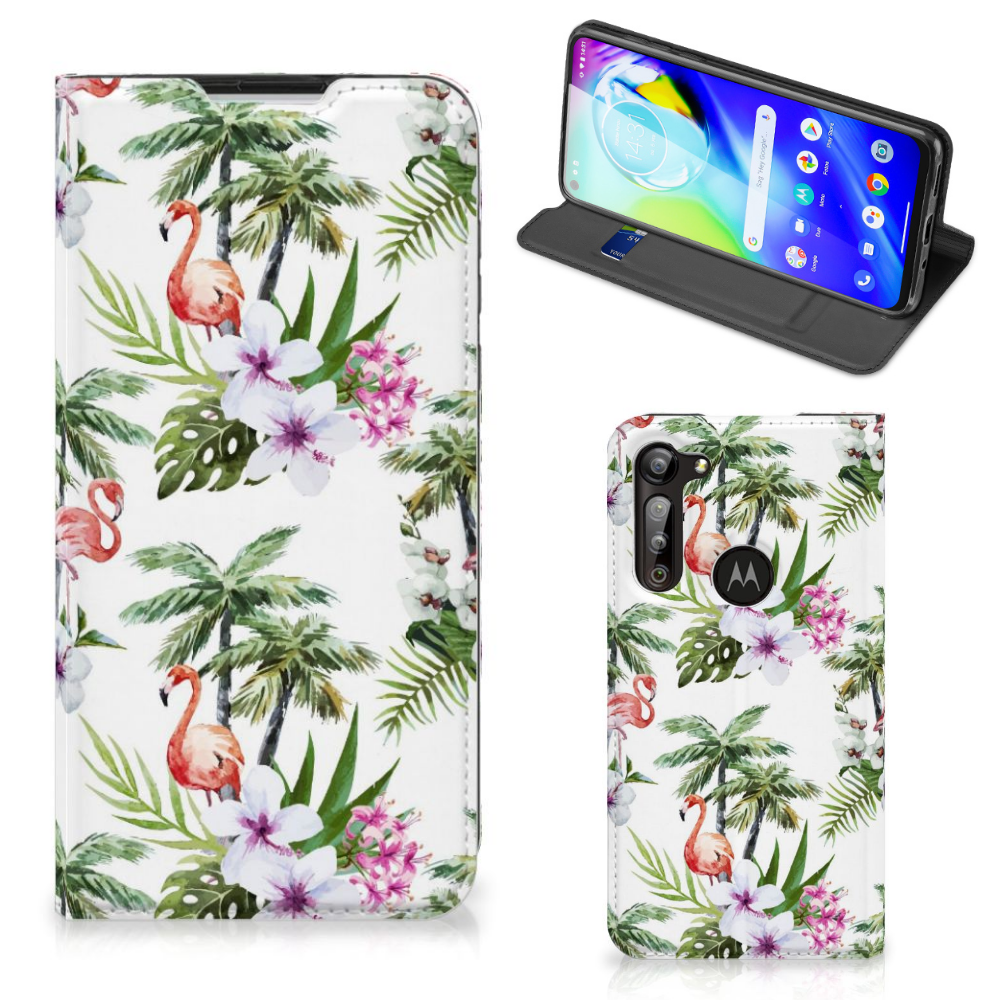 Motorola Moto G8 Power Hoesje maken Flamingo Palms - B2C Telecom