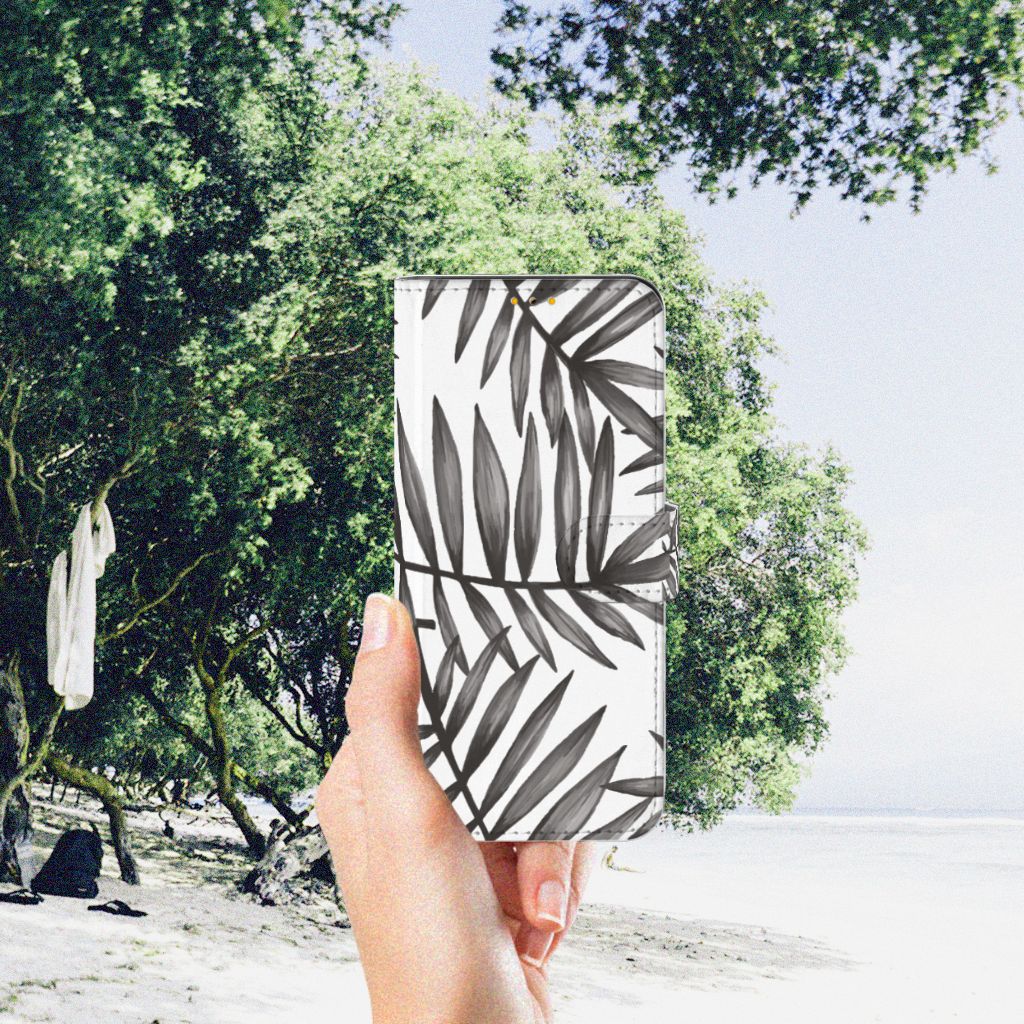 Samsung Galaxy M52 Hoesje Leaves Grey