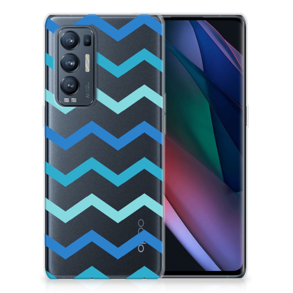 OPPO Find X3 Neo TPU bumper Zigzag Blauw B2C Telecom